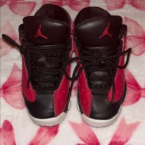 Jordan Kids Black and Red Sneakers